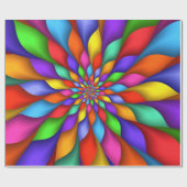 Heldere Levendige Psychedelische Spiraalvormige Cadeaupapier (Vlak)