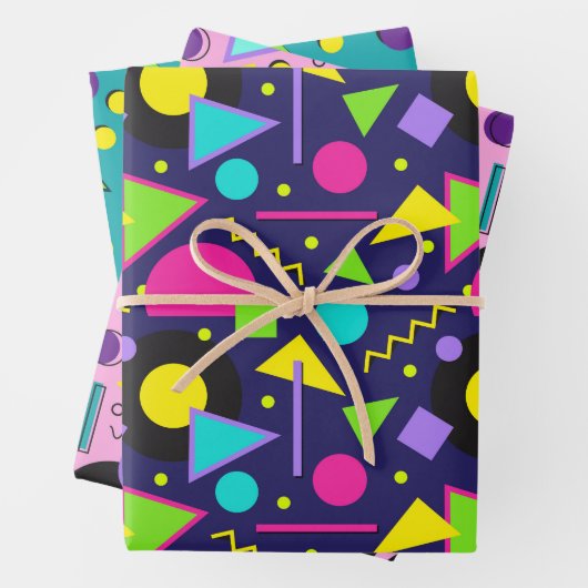 Heldere, levendige vormen inpakpapier vel (In situ)