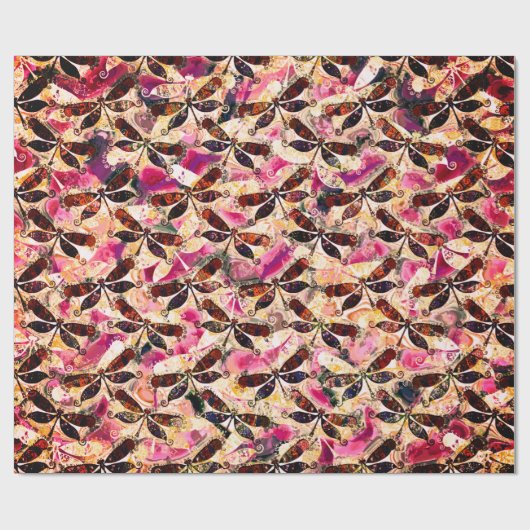 Heldere libellen cadeaupapier (Vlak)