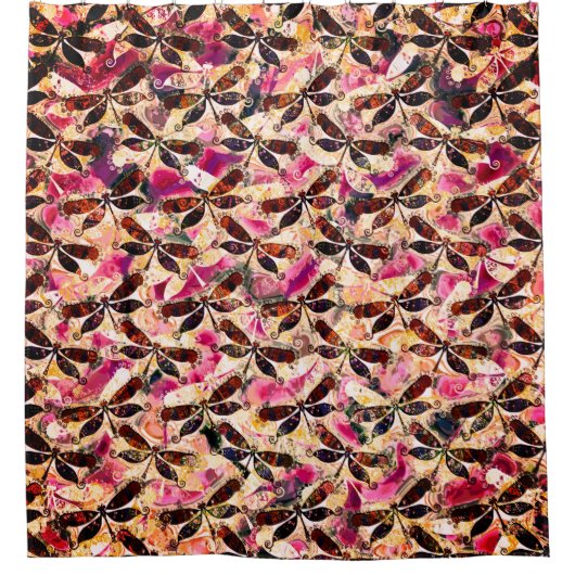 Heldere libellen douchegordijn (Voorkant)