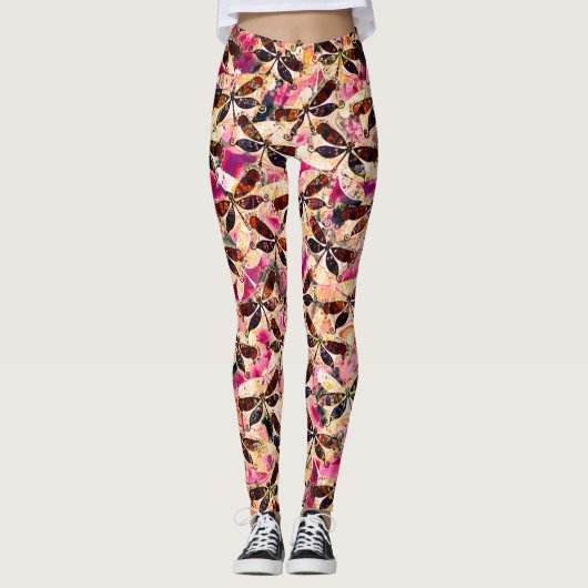 Heldere libellen leggings (Voorkant)