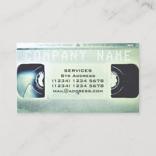 Heldere lichte vhs cassette retro dekking visitekaartje (Achterkant)