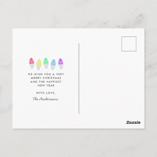 Heldere lichten op Slate Single Photo Holiday Briefkaart (Achterkant)