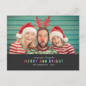 Heldere lichten op Slate Single Photo Holiday Briefkaart (Voorkant)