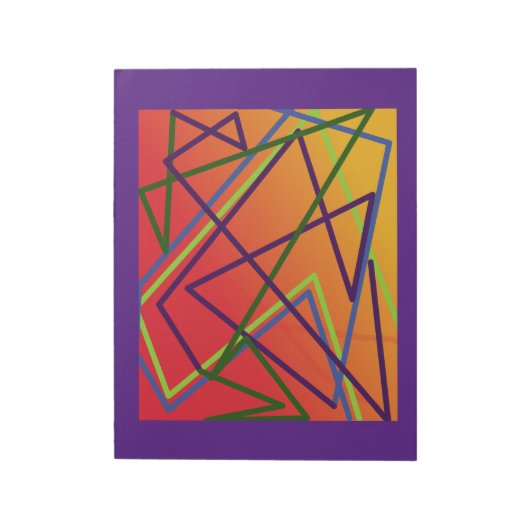 Heldere lijnen op oranje en rood wit design notitieblok (Linkerzijde)