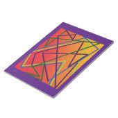 Heldere lijnen op oranje en rood wit design notitieblok (Schuin)