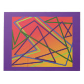 Heldere lijnen op oranje en rood wit design notitieblok (Voorkant)