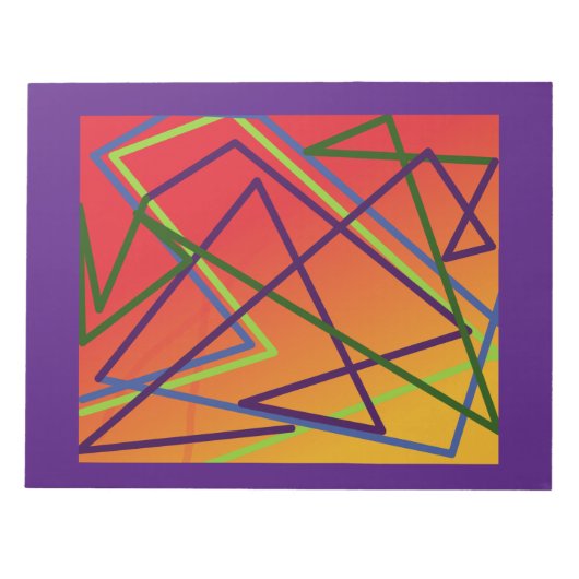 Heldere lijnen op oranje en rood wit design notitieblok (Voorkant)