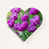 Heldere lila tulpen op een zonnige dag notitieboek (Voorkant)