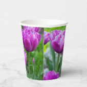 Heldere lila tulpen op een zonnige dag papieren bekers (Rechts)