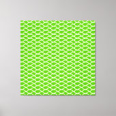 Heldere lime groene overlappende oceaan golven pat canvas afdruk (Voorkant)