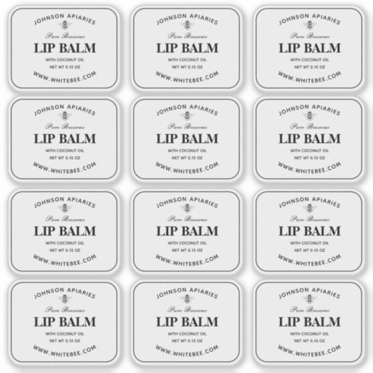 Heldere Lip Beeswax Balm Labels (Voorkant)