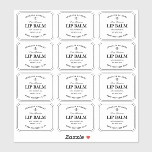 Heldere Lip Beeswax Balm Labels (Vel)