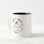 Heldere logo met vriendelijke bijen tweekleurige koffiemok (Voorkant links)