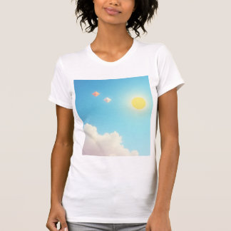 Heldere lucht met vliegende diamanten t-shirt