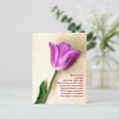 Heldere Magenta Tulp Poetic Briefkaart (Staand voorkant)