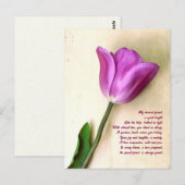 Heldere Magenta Tulp Poetic Briefkaart (Voorkant / Achterkant)