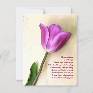 Heldere Magenta Tulp Poetic Briefkaart