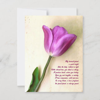 Heldere Magenta Tulp Poetic Briefkaart