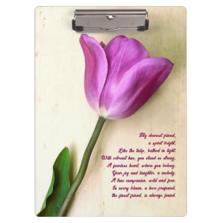 Heldere Magenta Tulp Poetic Klembord