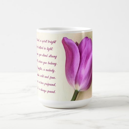 Heldere Magenta Tulp Poetic Koffiemok (Center)