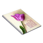 Heldere Magenta Tulp Poetic Notitieboek (Rechterzijde)