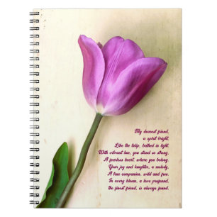 Heldere Magenta Tulp Poetic Notitieboek
