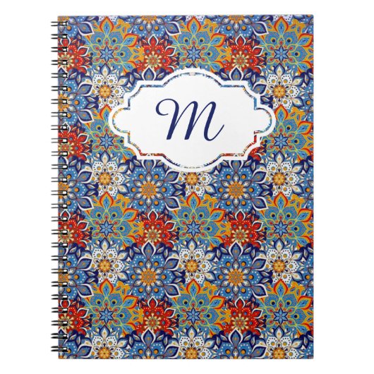 heldere mandala gepersonaliseerd notitieboek (Voorkant)