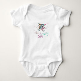 Heldere marmeren kattengezicht baby bodysuit