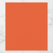 Heldere massieve Oranje achtergrond Wijn Etiket (Enkel label)