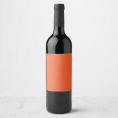 Heldere massieve Oranje achtergrond Wijn Etiket (Voorkant)