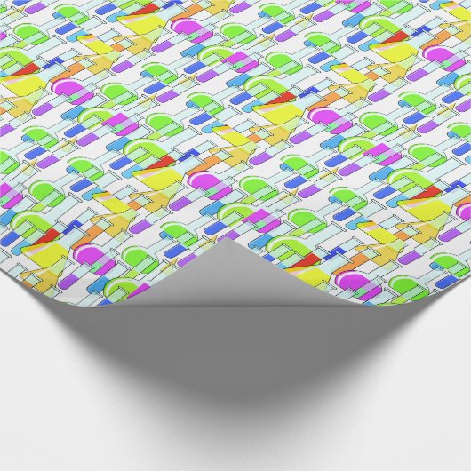 Heldere meerkleurige testbuizen cadeaupapier (Hoek)