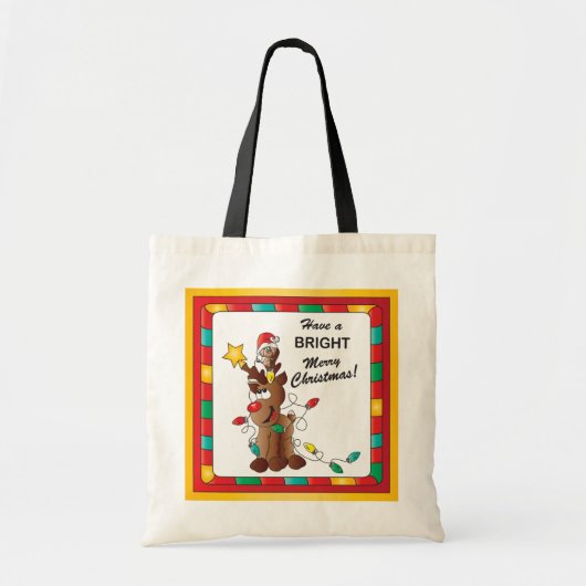 Heldere Merry Rendier Kerstcadeau Tas (Voorkant)