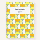 Heldere Mid Century Modern Abstracte halve cirkels Notitieboek (Voorkant)