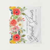 Heldere Midsummer Bloemrijke Bruids-Shower Wandkleed (Voorkant)