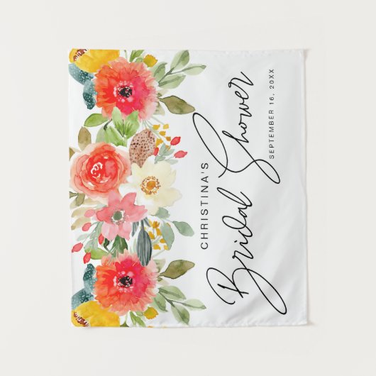 Heldere Midsummer Bloemrijke Bruids-Shower Wandkleed (Voorkant)