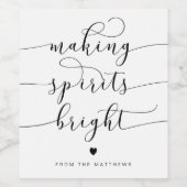 Heldere, minimalistische kerstkerst wijn etiket (Enkel label)