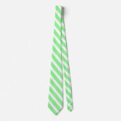 Heldere Mint Groene en Witte Strepen Stropdas (Voorkant)