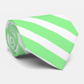 Heldere Mint Groene en Witte Strepen Stropdas (Opgerold)