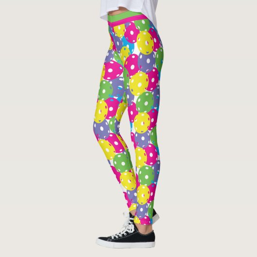 Heldere mix van Pickleballs (kleine tegel grootte) Leggings (Links)