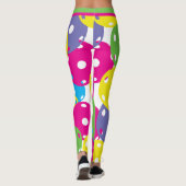 Heldere mix van Pickleballs (XL tegel maat) Leggings (Achterkant)