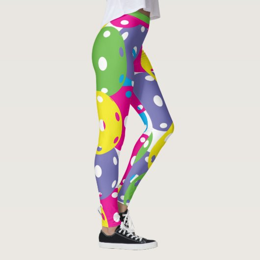 Heldere mix van Pickleballs (XL tegel maat) Leggings (Rechts)