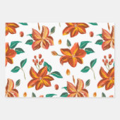Heldere moderne bloemen en bladeren botanische pat inpakpapier vel (Voorkant 3)