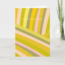 Heldere moderne Citrus Stripes Green Pink Birthday