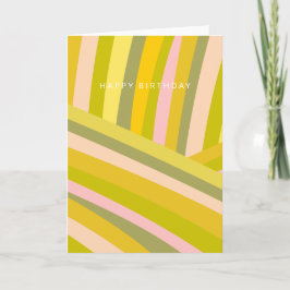 Heldere moderne Citrus Stripes Green Pink Birthday Kaart