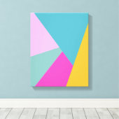 Heldere moderne geometrische vormen Kunst | Blauwg Canvas Afdruk (Insitu (Houten vloer))