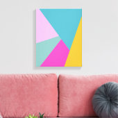 Heldere moderne geometrische vormen Kunst | Blauwg Canvas Afdruk (Insitu (Woonkamer))