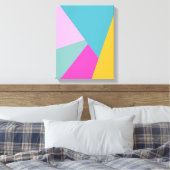 Heldere moderne geometrische vormen Kunst | Blauwg Canvas Afdruk (Insitu (Slaapkamer))