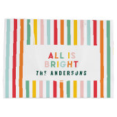 Heldere moderne minimale eenvoudige familie kerst groot cadeauzakje (Achterkant)