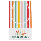 Heldere moderne minimale eenvoudige familie kerst klein cadeauzakje (Achterkant)